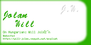 jolan will business card